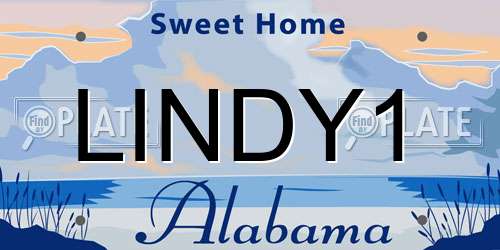 LINDY1 Alabama License Plate