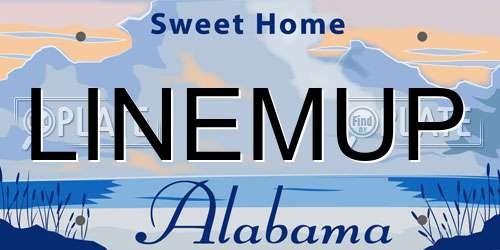 LINEMUP Alabama License Plate
