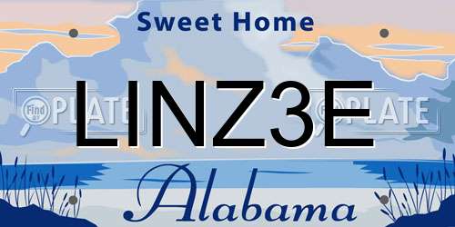 LINZ3E Alabama License Plate
