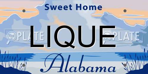LIQUE Alabama License Plate