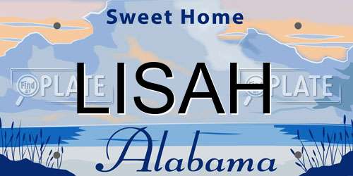 LISAH Alabama License Plate