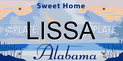 LISSA Alabama License Plate