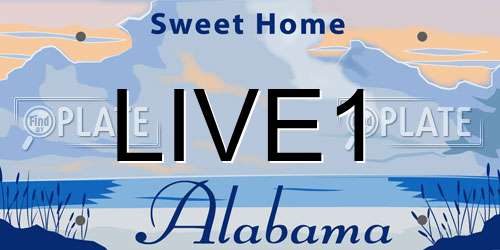 LIVE1 Alabama License Plate