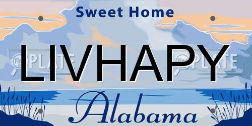 LIVHAPY Alabama License Plate
