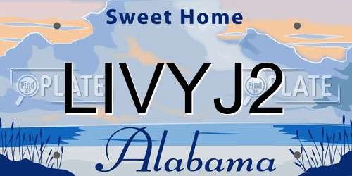 LIVYJ2 Alabama License Plate