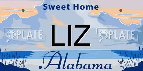 LIZ Alabama License Plate