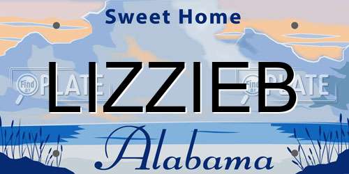 LIZZIEB Alabama License Plate