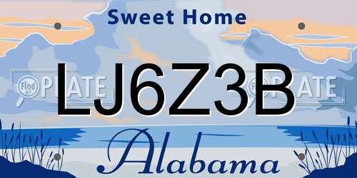 LJ6Z3B Alabama License Plate