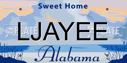 LJAYEE Alabama License Plate