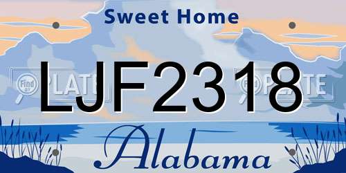 LJF2318 Alabama License Plate