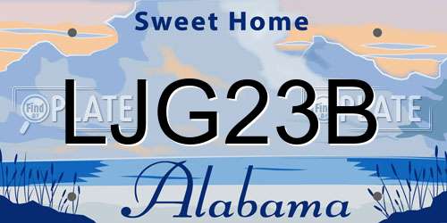 LJG23B Alabama License Plate