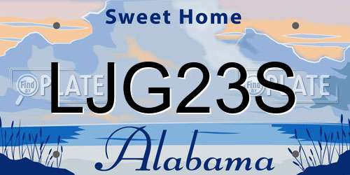 LJG23S Alabama License Plate