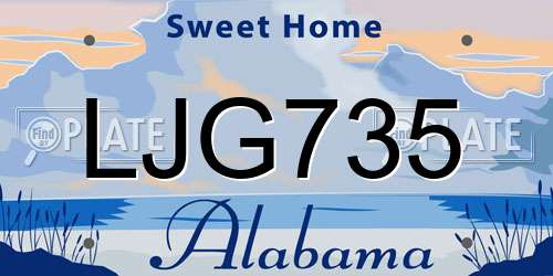 LJG735 Alabama License Plate