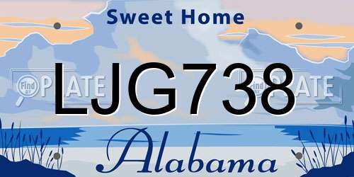 LJG738 Alabama License Plate