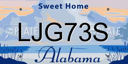 LJG73S Alabama License Plate