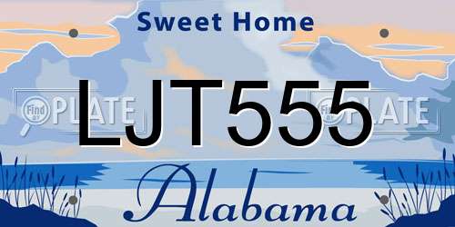 LJT555 Alabama License Plate