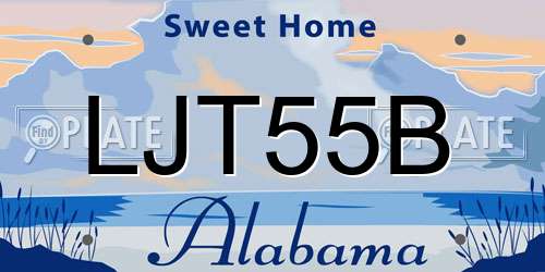 LJT55B Alabama License Plate