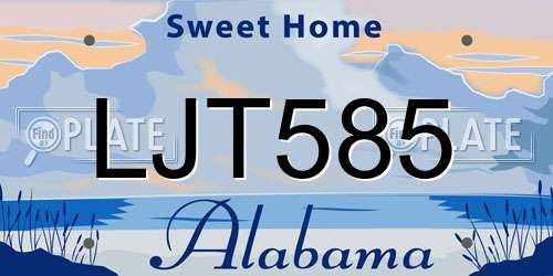 LJT585 Alabama License Plate
