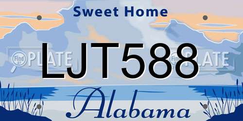 LJT588 Alabama License Plate