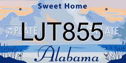 LJT855 Alabama License Plate