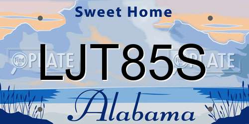 LJT85S Alabama License Plate