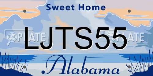 LJTS55 Alabama License Plate