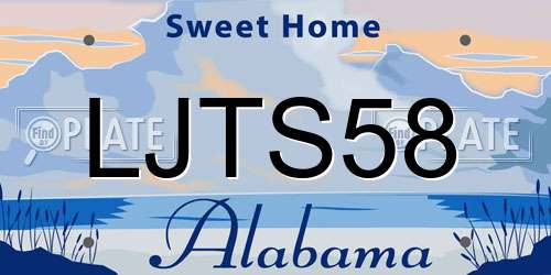 LJTS58 Alabama License Plate