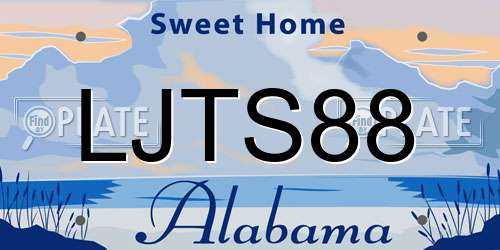 LJTS88 Alabama License Plate