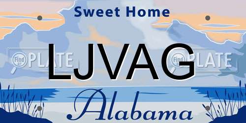 LJVAG Alabama License Plate