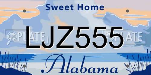 LJZ555 Alabama License Plate
