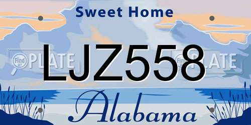 LJZ558 Alabama License Plate