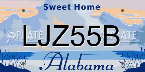 LJZ55B Alabama License Plate