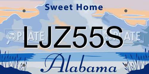 LJZ55S Alabama License Plate