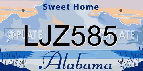 LJZ585 Alabama License Plate