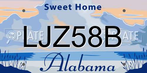LJZ58B Alabama License Plate