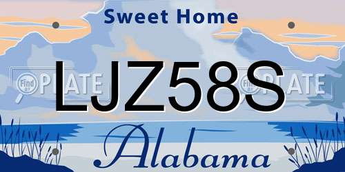 LJZ58S Alabama License Plate