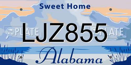 LJZ855 Alabama License Plate