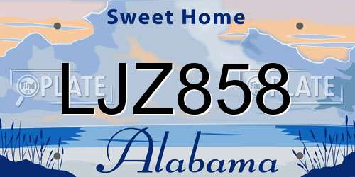 LJZ858 Alabama License Plate