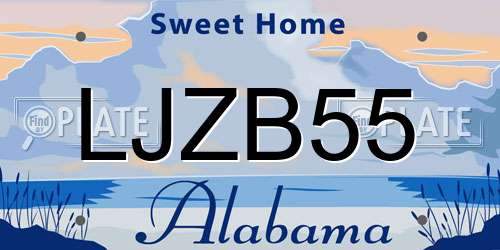 LJZB55 Alabama License Plate