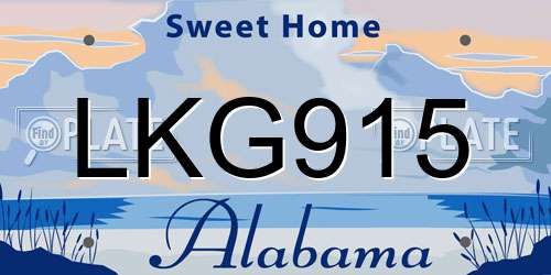 LKG915 Alabama License Plate