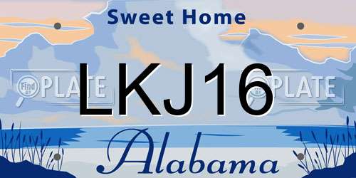 LKJ16 Alabama License Plate