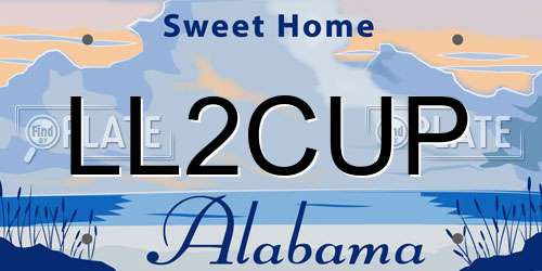 LL2CUP Alabama License Plate