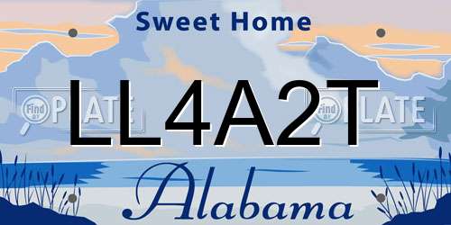 LL4A2T Alabama License Plate