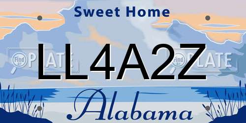 LL4A2Z Alabama License Plate