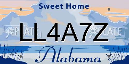 LL4A7Z Alabama License Plate