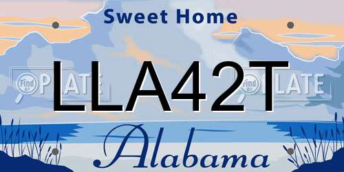 LLA42T Alabama License Plate
