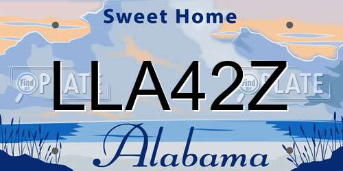LLA42Z Alabama License Plate