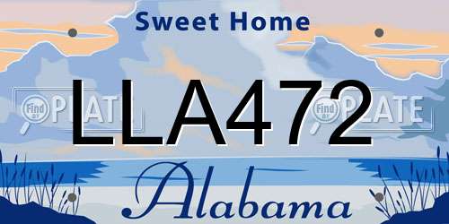 LLA472 Alabama License Plate