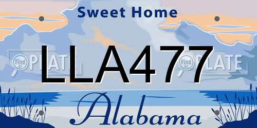 LLA477 Alabama License Plate