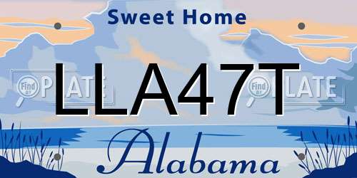 LLA47T Alabama License Plate